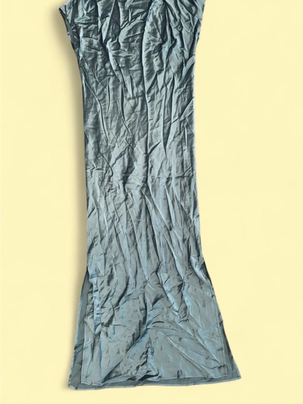 Ella 100% Silk Maxi Dress in Slate Blue